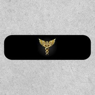 Gold Polygonal Symbol Caduceus Patch