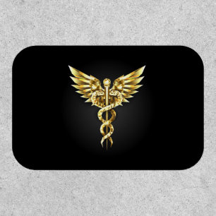 Gold Polygonal Symbol Caduceus Patch