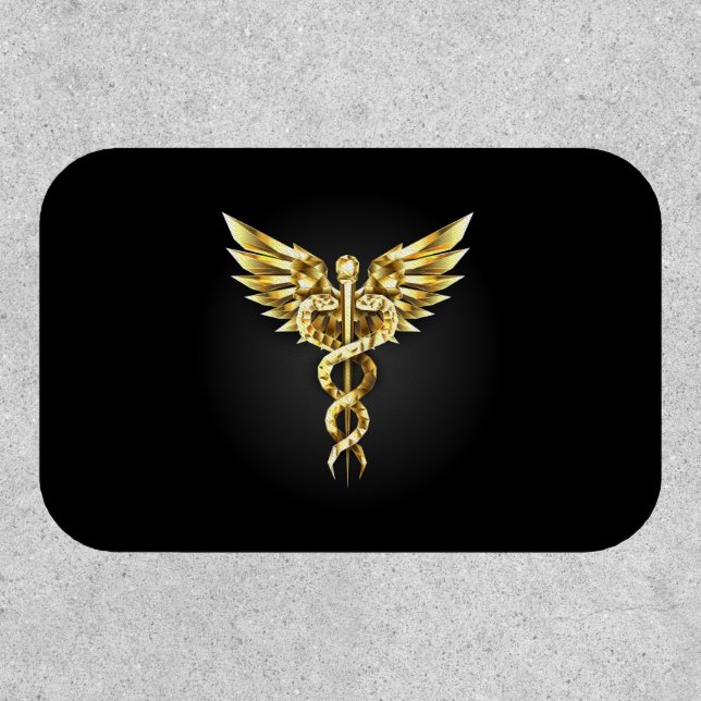 Gold Polygonal Symbol Caduceus Patch (Front)