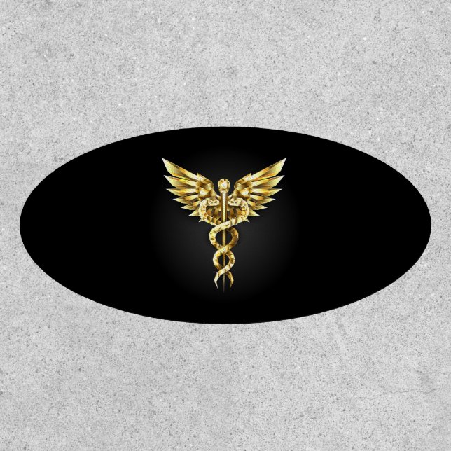 Gold Polygonal Symbol Caduceus Patch (Front)