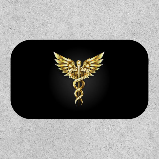 Gold Polygonal Symbol Caduceus Patch (Front)