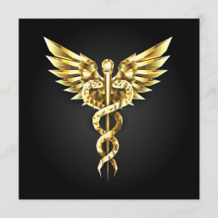 Gold Polygonal Symbol Caduceus Program