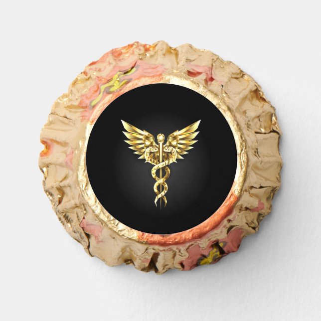 Gold Polygonal Symbol Caduceus Reese's Peanut Butter Cups (Front)