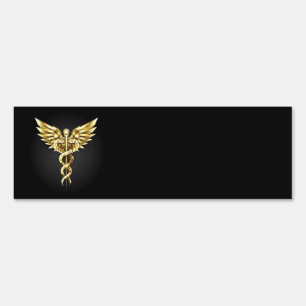 Gold Polygonal Symbol Caduceus Sign