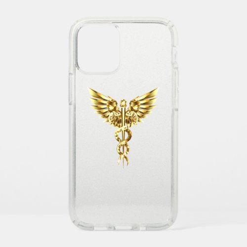 Gold Polygonal Symbol Caduceus Speck iPhone 12 Mini Case