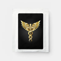 Gold Polygonal Symbol Caduceus