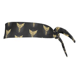 Gold Polygonal Symbol Caduceus Tie Headband