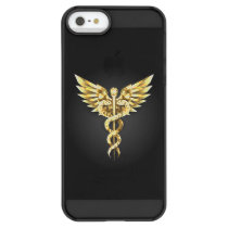 Gold Polygonal Symbol Caduceus Permafrost iPhone SE/5/5s Case