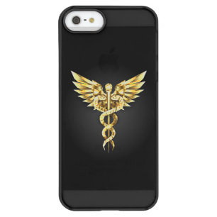 Gold Polygonal Symbol Caduceus Permafrost iPhone SE/5/5s Case