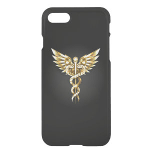 Gold Polygonal Symbol Caduceus iPhone SE/8/7 Case