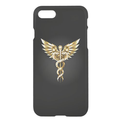 Gold Polygonal Symbol Caduceus iPhone SE87 Case