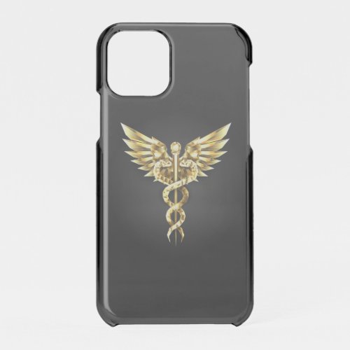 Gold Polygonal Symbol Caduceus iPhone 11 Pro Case