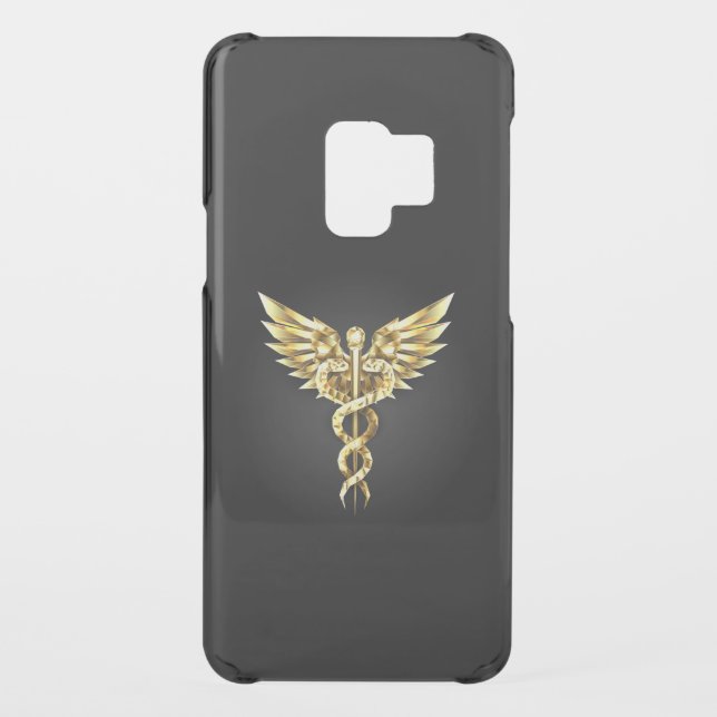 Gold Polygonal Symbol Caduceus Uncommon Samsung Galaxy Case (Back)
