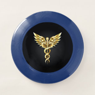 Gold Polygonal Symbol Caduceus Wham-O Frisbee