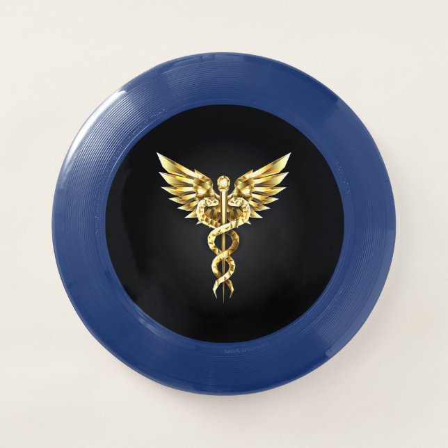 Gold Polygonal Symbol Caduceus Wham-O Frisbee (Front)