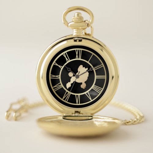 Gold Poodle Pocket Watch