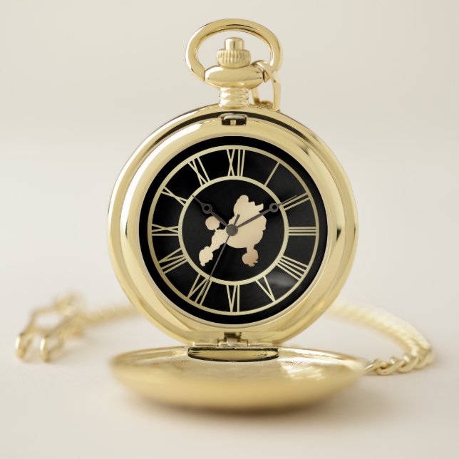 Gold Poodle Pocket Watch (Inside)
