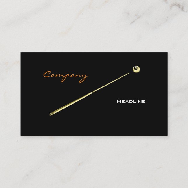 Gold Pool Cue Business Card (Front)