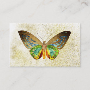 ** Gold Popular Glitter Gilded  Butterfly Business Card