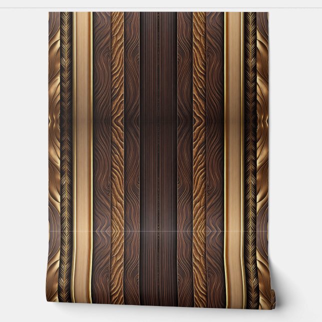 Gold Popular Wood Art Lamperia Collection Wallpaper (Unrolling)