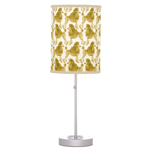 Gold Posh Poodle Table Lamp (Front)