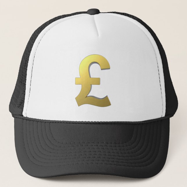 Gold Pound Sign Graphic Trucker Hat (Front)