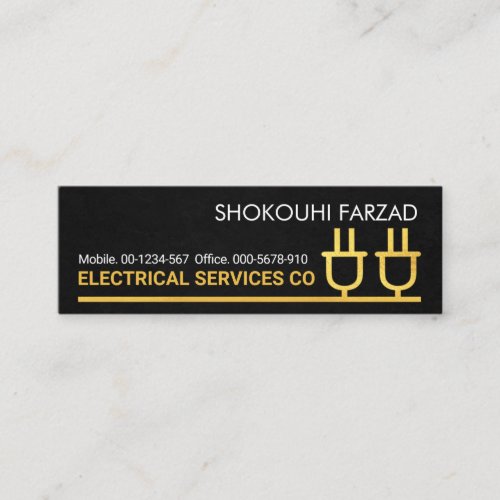 Gold Power Plug Wire Circuit Mini Business Card