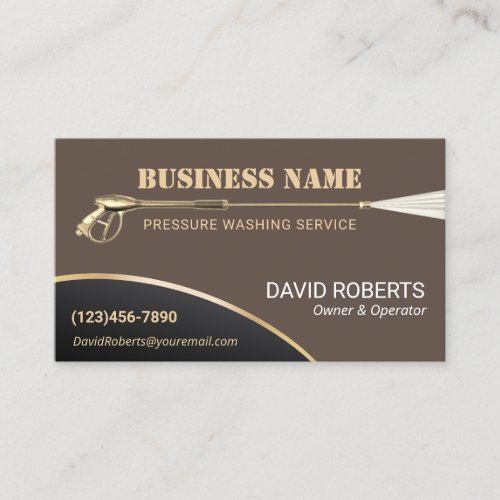 Gold Power Pressure Washing House Cleaning  Business Card