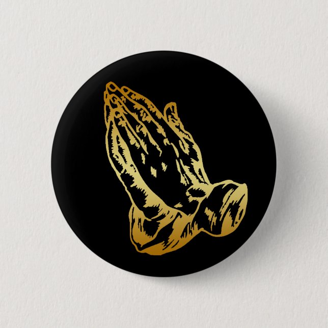 GOLD PRAYING HANDS BUTTON (Front)