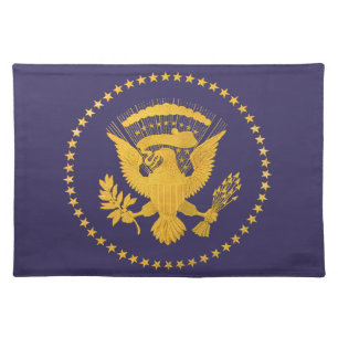 Gold Presidential Seal on Blue Ground Cloth Placemat