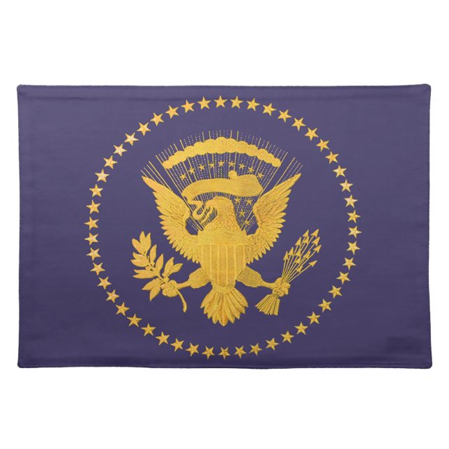 Gold Presidential Seal on Blue Ground Cloth Placemat (Front)
