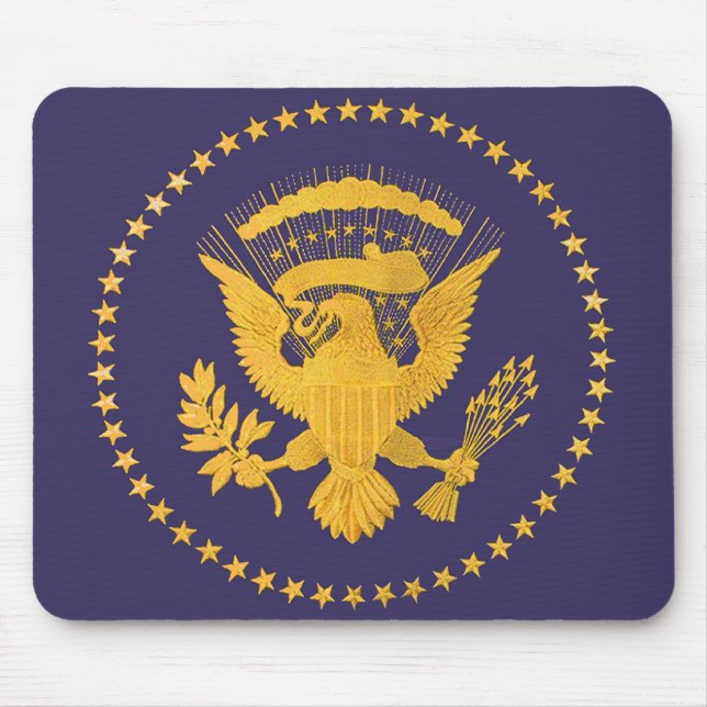 Gold Presidential Seal on Blue Ground Mouse Pad (Front)