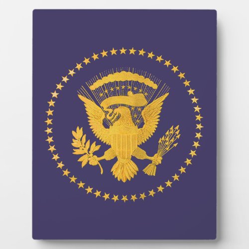 Gold Presidential Seal on Blue Ground Plaque