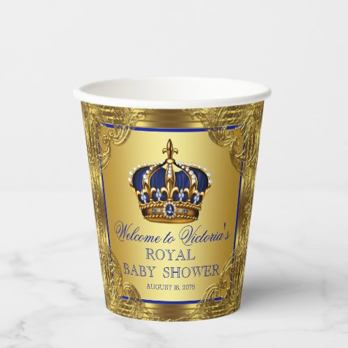 Gold Prince Crown Baby Shower Paper Cups