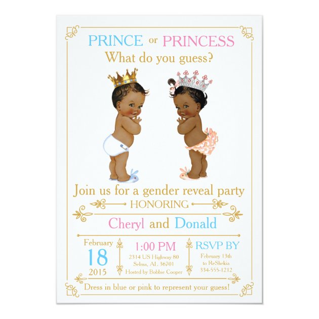 prince and princess baby shower invitations