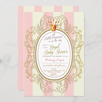 Gold Princess Baby Shower Invitation by ThreeFoursDesign at Zazzle