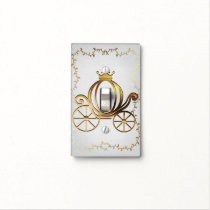 Gold Princess Carriage Storybook Personalized Light Switch Cover