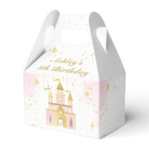 Gold Princess Castle Birthday Party Favor Box