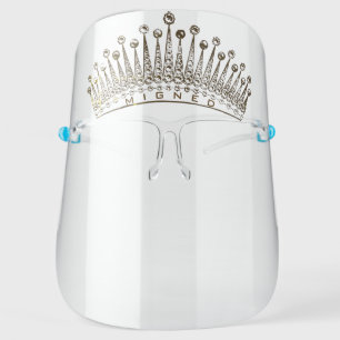 Gold Princess Crown Face Shield Your Name Title