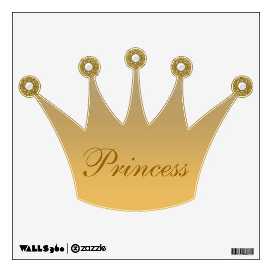 Gold Princess Crown & Jewels Wall Decal | Zazzle.com