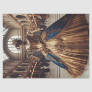 Gold Princess Steampunk Victorian Decoupage  Tissue Paper