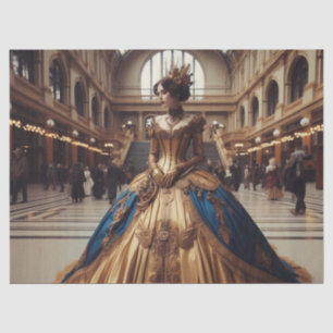 Gold Princess Steampunk Victorian Decoupage Tissue Paper