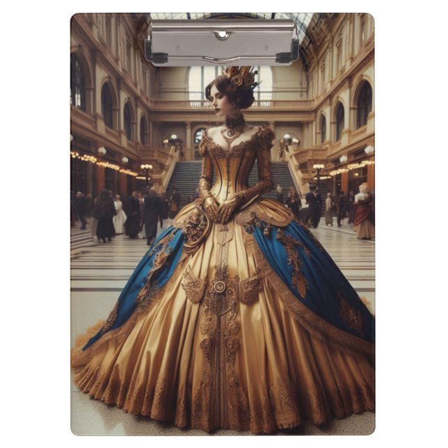 Gold Princess Steampunk Victorian Industrial Clipboard (Front)