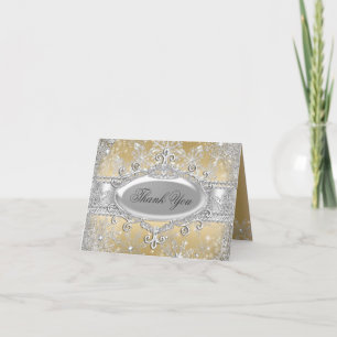 Gold Princess Winter Wonderland Thank You Card