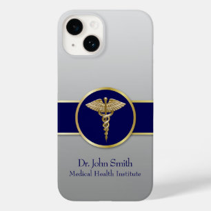 Gold Professional Caduceus Medical Blue Case-Mate iPhone 14 Case