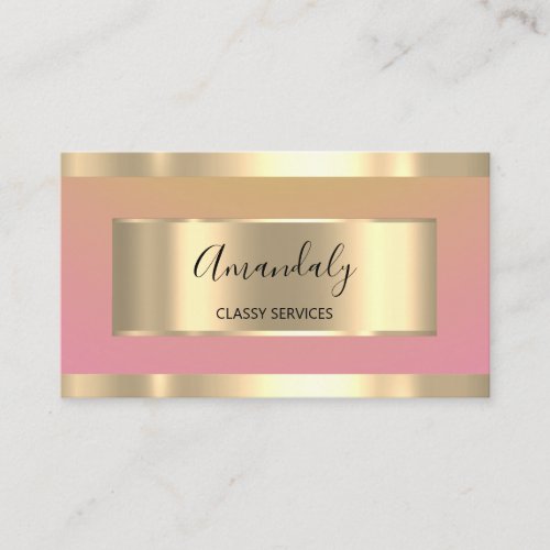 Gold Professional Consulting Dusty Pink Vip Business Card
