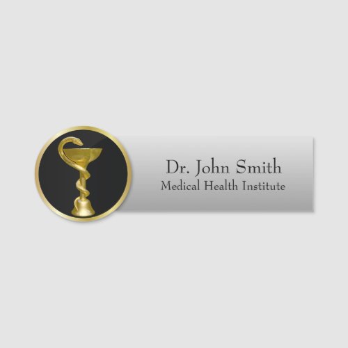 Gold Professional Hygieia Medical Bowl Name Tag