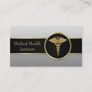 Gold Professional Medical Caduceus - Business Card