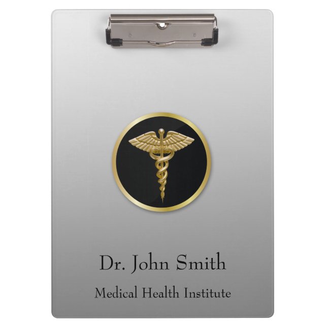 Gold Professional Medical Caduceus - Clipboard (Front)