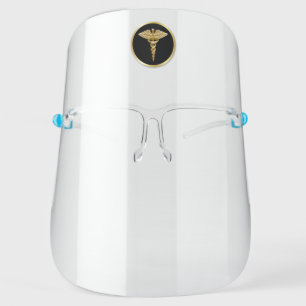 Gold Professional Medical Caduceus Face Shield